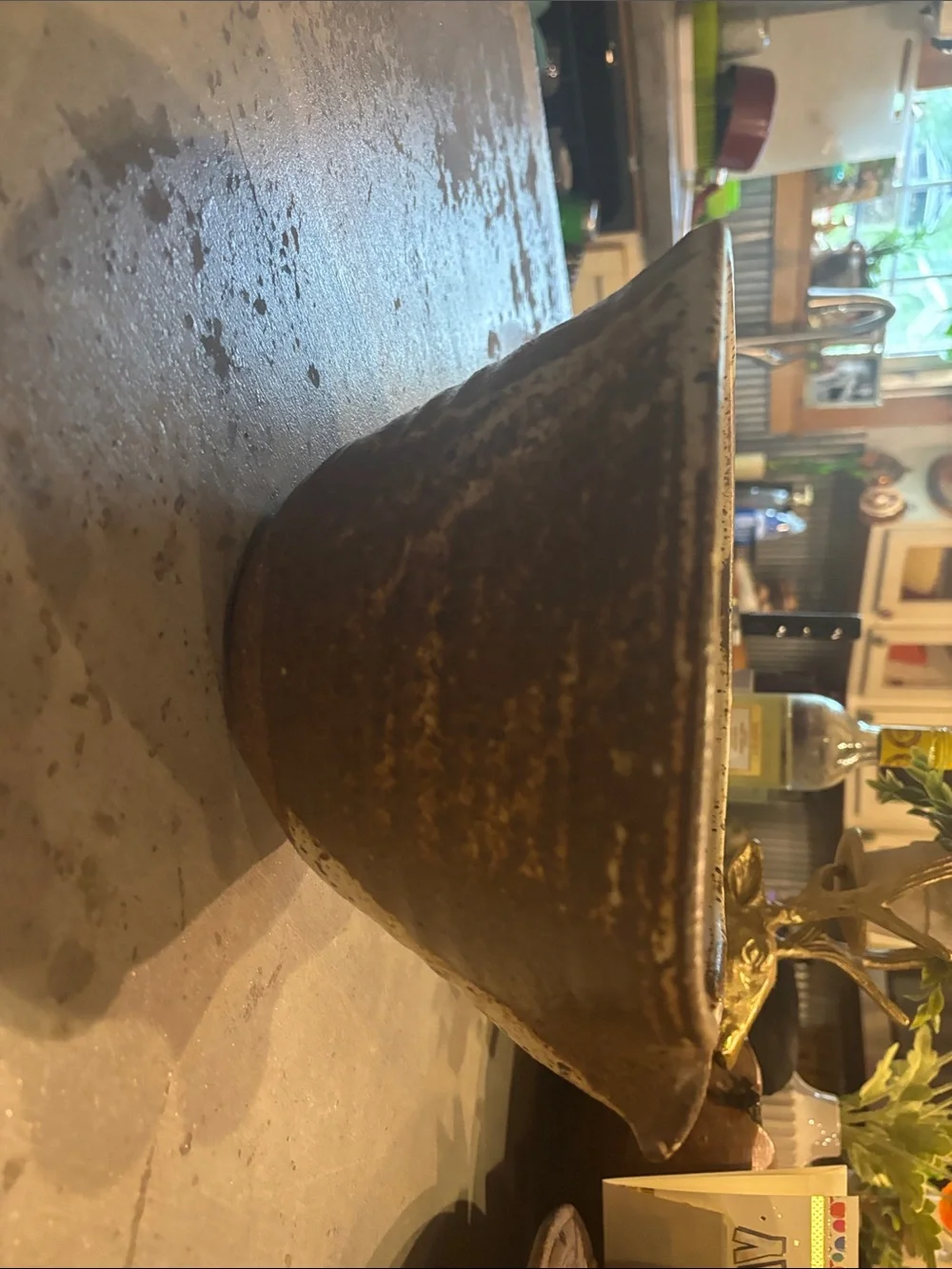 Handcrafted pottery Brown Glazed Decorative Bowl -stunning !!!